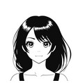 young woman girl with big eyes anime cartoon vector image