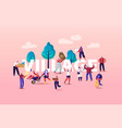 people in village concept characters doing vector image vector image