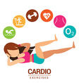 cardio icon with women exercises vector image