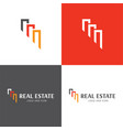 minimal simple buildings real estate logo and icon vector image vector image