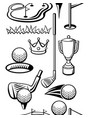 pattern with golf items sport club vector image