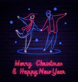illuminated neon signs winter holiday vector image