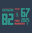 numbers font sport with and numeric vector image