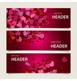 valentine headers set vector image