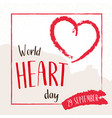 world heart day concept 29 september vector image