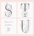 blooming floral elegant monograms and logos vector image vector image