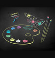 chalkboard paintbrush drawing chalkboard paintbrush drawing