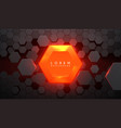 abstract hexagonal background with hot glow vector image vector image