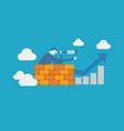 business man looking at bar graph vector image