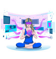 futuristic cyber concept and more metaverse girl vector image