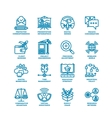 business fat line icon set vector image vector image