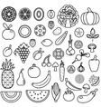 set of fruits and vegetables food icon vector image