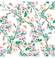 spring patternflowering branches and bees vector image