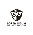 minimalist owl shield logo icon template vector image vector image