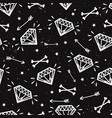 seamless grunge pattern with vintage diamonds vector image