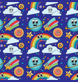 space and sky icons seamless pattern vector image vector image