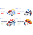 set concept banners for auto insurance car vector image