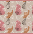 autumn pumpkins seamless pattern hand drawn vector image
