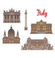 italian travel landmarks and sightseens vector image vector image