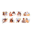 young romantic couples on good and bad dates vector image