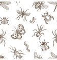 insects that fly and creep monochrome sepia vector image vector image