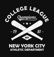 new york grunge t-shirt print with baseball bat vector image vector image
