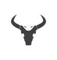 cow skull black with head snake logo design vector image