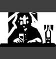 drinking alone vector image vector image