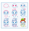 how to draw christmas snowman with garland vector image