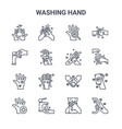 set 16 washing hand concept line icons 64x64 vector image