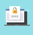 password security access website notice on laptop vector image vector image