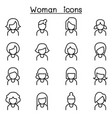 woman icon set in thin line style vector image vector image