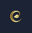 eco leaf organic gold logo vector image vector image