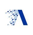 initial a letter digital data fragment movement vector image vector image