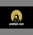 night moon woman girl lady nun veil logo design vector image vector image