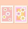 happy hippie art prints set vector image vector image