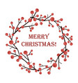 round christmas wreath with holly branches vector image