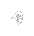single continuous line drawing gorilla head vector image vector image