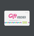 gift voucher modern template with futuristic vector image