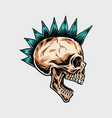 punk skull vector image vector image