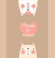 cute poster with cat vector image vector image