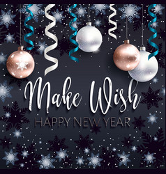festive black banner xmas greetings make wish vector image vector image