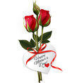 roses with happy mothers day gift card vector image