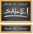 back to school wooden black chalkboard vector image