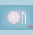 empty round plate with fork and knife design vector image