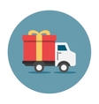 truck delivey gift box vector image