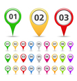map markers with numbers vector image vector image