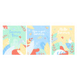 summer time banners set abstract floral background vector image
