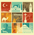 traditional symbols of turkey and istanbul vector image