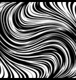 abstract warped black and white lines background vector image